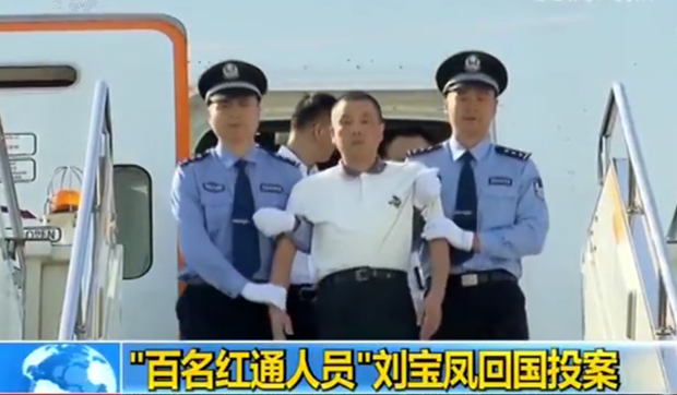 “百名紅通人員”劉寶鳳回國投案