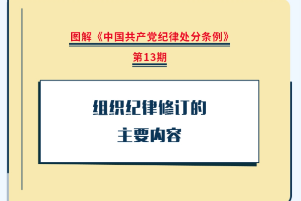 圖解紀(jì)律處分條例｜組織紀(jì)律修訂的主要內(nèi)容