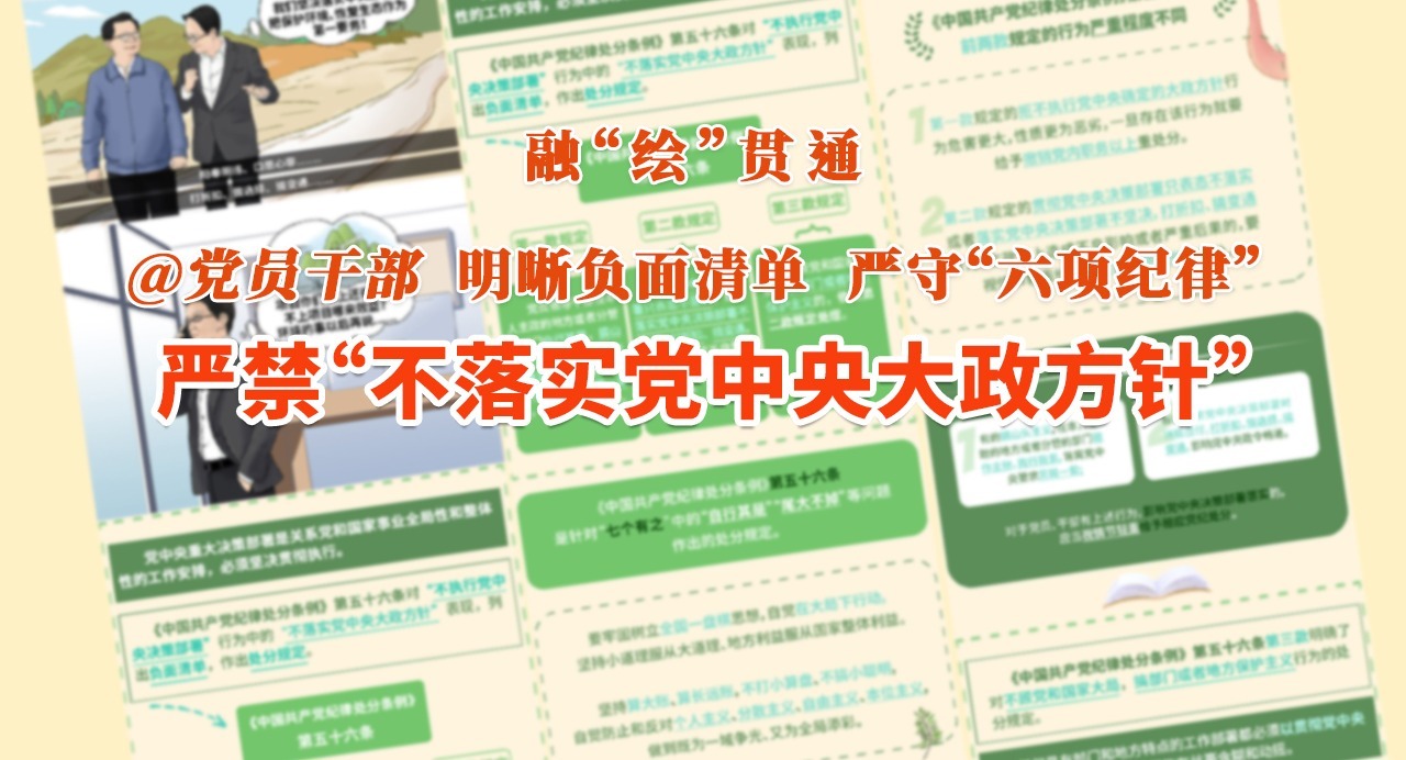 融“繪”貫通｜陽奉陰違、口是心非…嚴(yán)禁不落實黨中央大政方針