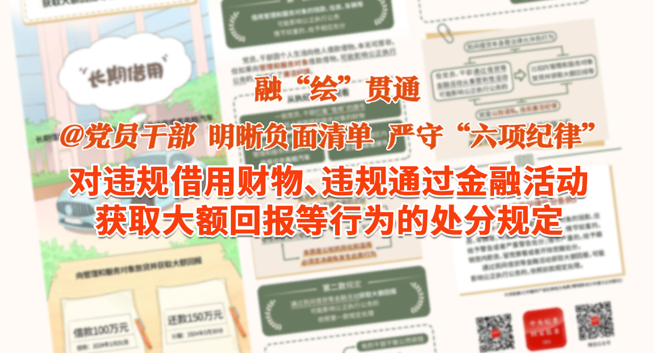 融“繪”貫通｜對違規借用財物、違規通過金融活動獲取大額回報等行為的處分規定