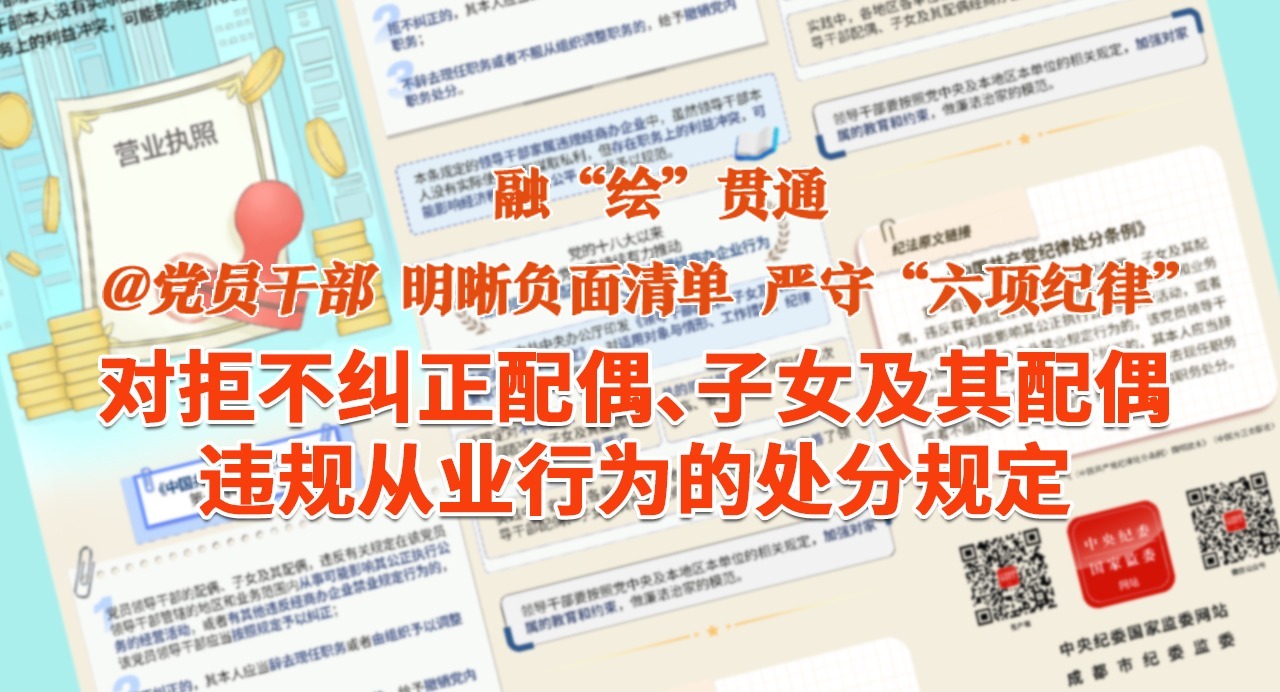 融“繪”貫通｜對拒不糾正配偶、子女及其配偶違規從業行為的處分規定