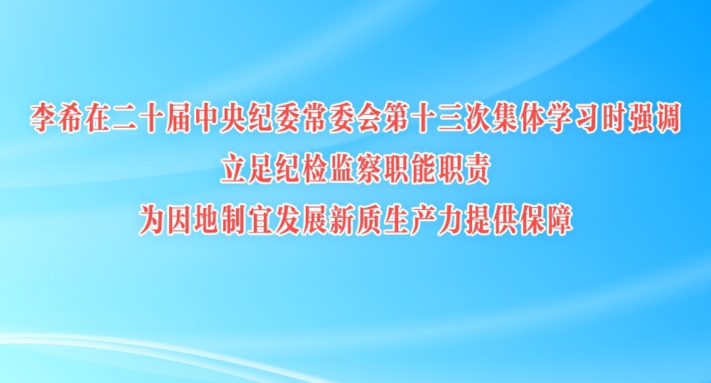 李希：立足紀檢監察職能職責 為因地制宜發展新質生產力提供保障