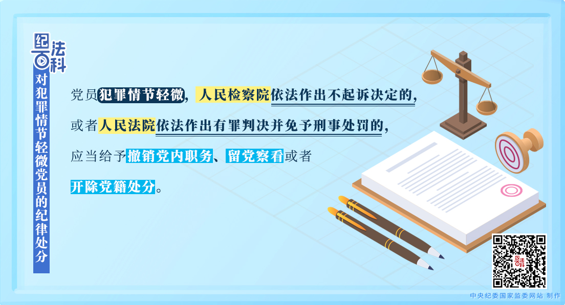 紀法百科丨對犯罪情節輕微黨員的紀律處分