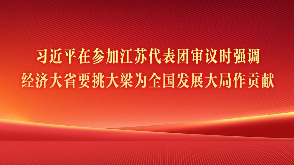 習近平在參加江蘇代表團審議時強調 經濟大省要挑大梁為全國發展大局作貢獻