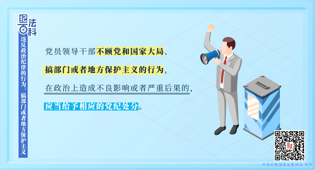 紀法百科丨違反政治紀律的行為：搞部門或者地方保護主義