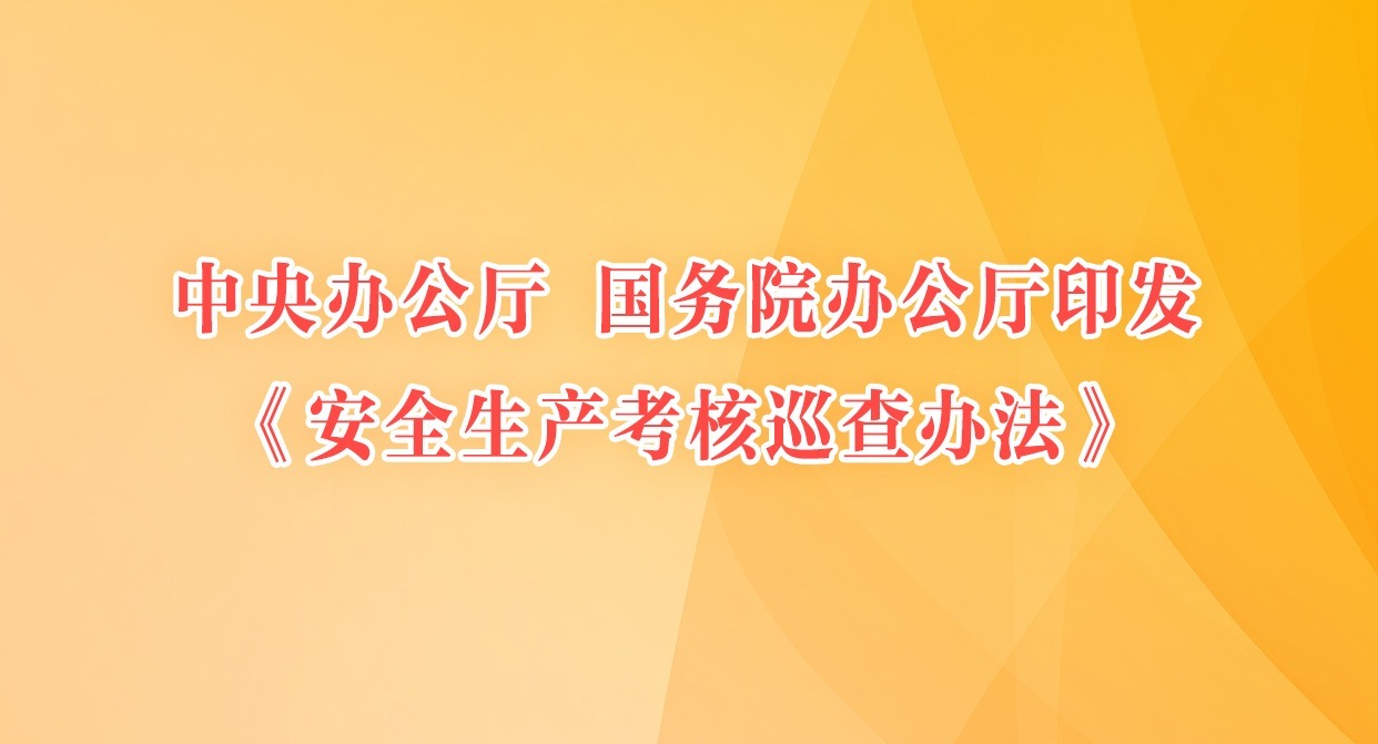中共中央辦公廳　國(guó)務(wù)院辦公廳印發(fā)《安全生產(chǎn)考核巡查辦法》