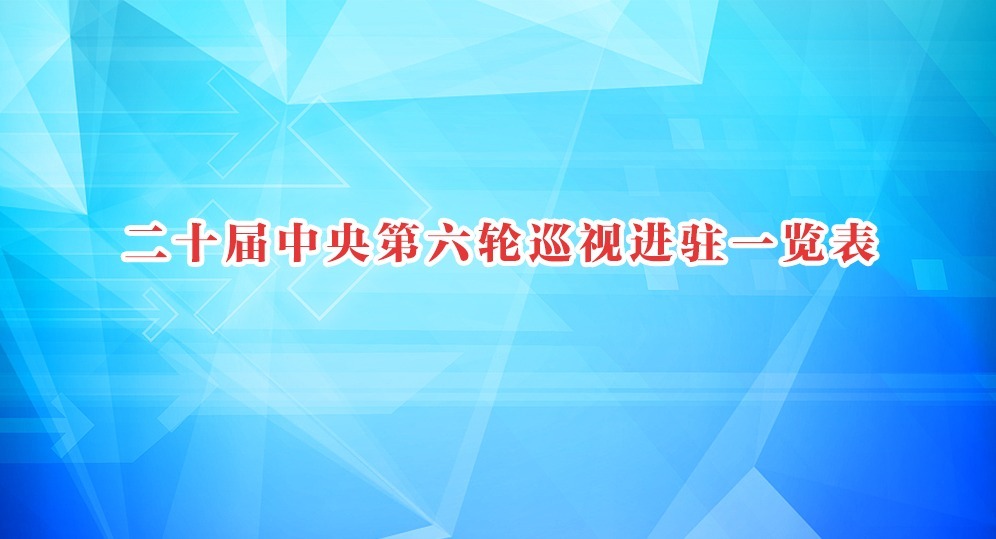 二十屆中央第六輪巡視進駐一覽表