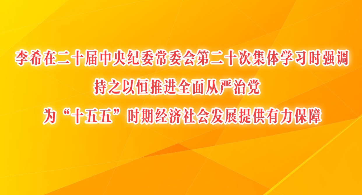 李希在二十屆中央紀委常委會第二十次集體學習時強調 持之以恒推進全面從嚴治黨 為“十五五”時期經濟社會發展提供有力保障