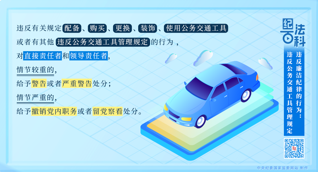 紀法百科丨違反廉潔紀律的行為：違反公務交通工具管理規定